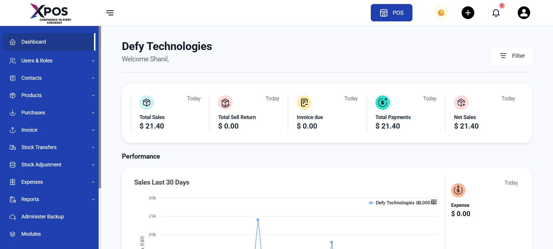 XPOS Dashboard